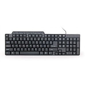 Gembird KB-UM-104 Kompaktiška multimedijos klaviatūra USB, Klaviatūros išdėstymas US, juoda, 420 g