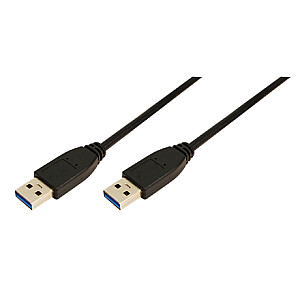 „Logilink CU0038“ USB kabelis, USB 3.0 (A tipas) kištukas, USB 3.0 (A tipas) kištukas, 1 m, juodas