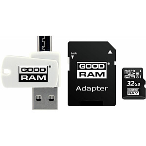 Kortelė GoodRam Viskas viename MicroSDHC 32 GB 10 klasės UHS-I (M1A4-0320R12)