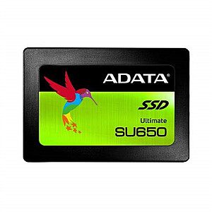 ADATA Ultimate SU650 ASU650SS-240GT-R 240 GB, SSD formos koeficientas 2,5“, SSD sąsaja SATA, Rašymo greitis 450 MB/s, Skaitymo greitis 520 MB/s