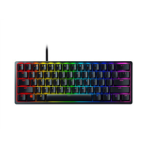 Razer Huntsman Mini 60%, žaidimų klaviatūra, optinė mechaninė, RGB LED lemputė, NORD, juoda, laidinė