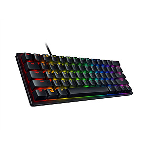 Razer Huntsman Mini 60%, žaidimų klaviatūra, optinė mechaninė, RGB LED lemputė, NORD, juoda, laidinė