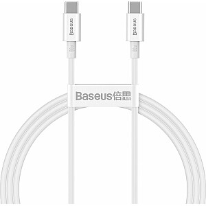 „Baseus“ USB-C į USB-C laidas, 1 m, baltas (BSU2849WHT)