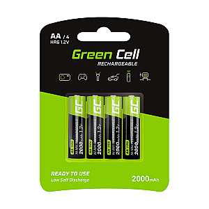 Buitinė baterija Green Cell GR02 Įkraunama baterija AA Nikelio metalo hidrido (NiMH) 4x AA HR6 2000 mAh