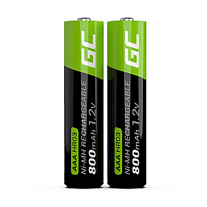 Green Cell GR08 buitinė nikelio metalo hidrido (NiMH) AAA 2X AAA R3 800mAh baterija