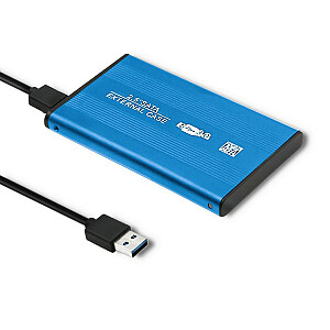 Qoltec 51859 korpusas išoriniam HDD/SSD 2.5'' SATA3 | USB 3.0 | Mėlyna