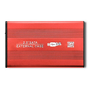 Qoltec 51860 Корпус для внешнего жесткого диска HDD/SSD 2,5 ''SATA3 | USB 3.0 | Красный