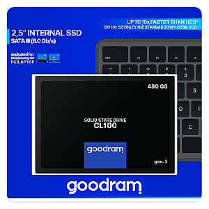 Kietojo kūno pavara Goodram CL100 Gen. 3480 GB Sata III 2.5 Mažmeninė prekyba