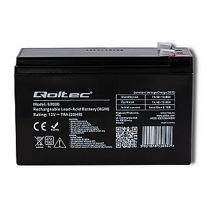 Baterija Qoltec 53030 AGM | 12V | 7Ah | max 105A