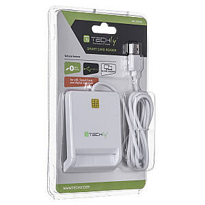 Techly Compact /Writer USB2.0 Baltas I-CARD CAM-USB2TY Smart kortelių skaitytuvas, skirtas viduje