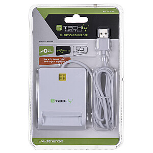 Techly Compact /Writer USB2.0 Baltas I-CARD CAM-USB2TY Smart kortelių skaitytuvas, skirtas viduje