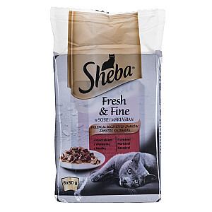 Sheba Fresh & Fine Мясные мини-блюда в соусе 6 x 50г