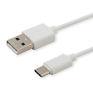 Savio CL-125 USB laidas 1 m USB 2.0 USB A USB C Baltas