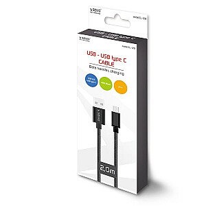Savio CL-129 USB-кабель 2 м USB 2.0 USB A USB C Черный