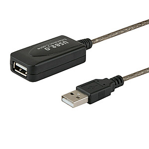 SAVIO CL-130 aktyvus USB prievado ilgintuvas 10 m USB 2.0-A kištukas USB 2.0-A moteriškas juodas