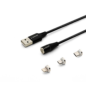 Savio CL-152 USB laidas 1 m USB 2.0 USB C Micro USB A/Lightning Black