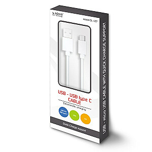 Savio USB — кабель USB тип C 5А, 1м CL-126 Белый