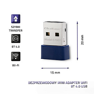 Qoltec 57007 Беспроводной мини Bluetooth USB WiFi адаптер