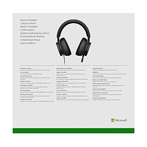 Laidinės stereo ausinės Microsoft Xbox su galvos apdangalu, žaidimų, juodos spalvos