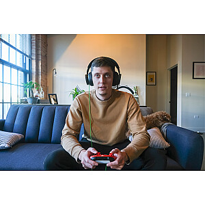 Laidinės stereo ausinės Microsoft Xbox su galvos apdangalu, žaidimų, juodos spalvos