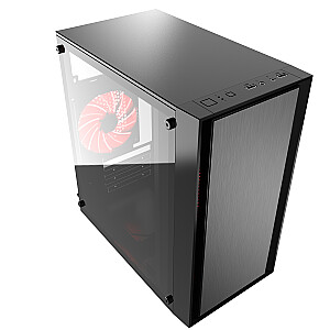 Gembird CCC-FORNAX-960R Midi-Tower ATX Fornax 960R dėklas – 3 raudoni LED ventiliatoriai, 2x USB 3.0 akrilo langas juodas