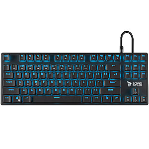 Mechaninė žaidimų klaviatūra Savio SAVIO Tempest RX TKL Outemu BLUE USB QWERTY anglų juoda