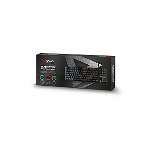 Mechaninė žaidimų klaviatūra Savio SAVIO Tempest RX TKL Outemu BLUE USB QWERTY anglų juoda