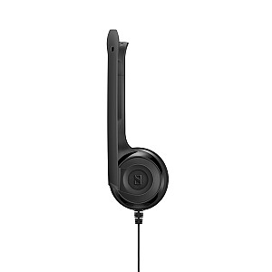 Laidinės Sennheiser PC 3 CHAT ausinės su galvos apdangalu biurui/skambučių centrui, juodos spalvos