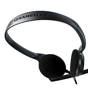 Laidinės Sennheiser PC 3 CHAT ausinės su galvos apdangalu biurui/skambučių centrui, juodos spalvos