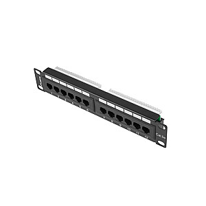 PATCH PANEL LANBERG 10 colių (12 prievadų, 1U, CAT.5E UTP)