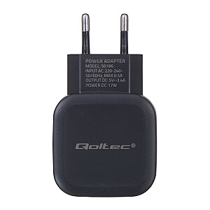 Qoltec 50186 зарядное устройство для мобильных устройств Indoor Black