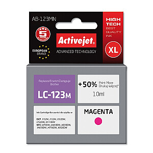 Activejet Ink AB-123MN (pakeičia Brother LC123M/LC121M; Supreme; 10 ml; Magenta)