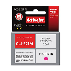 Activejet Ink ACC-521MN (Canon CLI-521M pakaitalas; Supreme; 10 ml; Magenta)