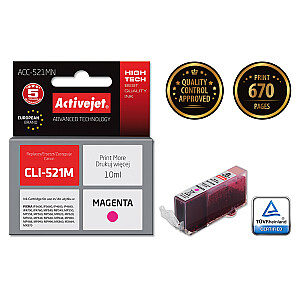 Чернила Activejet ACC-521MN (замена для Canon CLI-521M; Supreme; 10 мл; пурпурный)