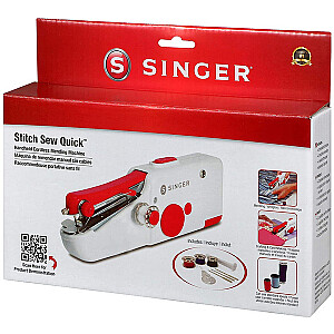 SINGER Stitch Sew Quick Mini mechaninė siuvimo mašina AA baterijos balta