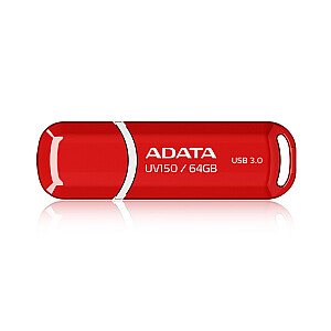 ADATA 64GB DashDrive UV150 USB Type-A 3.2 Gen 1 (3.1 Gen 1) Flash Drive Red