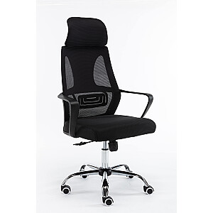Topeshop FOTEL NIGEL CZERŃ biuro/kompiuterinė kėdė Minkšta sėdynė Tinklinis atlošas
