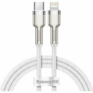 „Baseus“ USB-C USB laidas, „Lightning“, 1 m, baltas (CATLJK-A02)