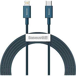 „Baseus“ USB-C ir žaibo mėlynumo kabelis 1 m (BSU2662BLU)