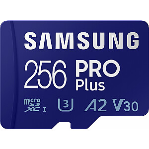 „Samsung PRO Plus 2021 MicroSDXC“ kortelė 256 GB 10 klasės UHS-I/U3 A2 V30 (MB-MD256KA/EU)