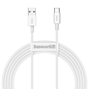 „Baseus Superior“ serijos kabelis iš USB į USB-C, 66 W, 2 m (baltas)