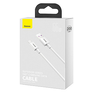 „Baseus Superior“ serijos kabelis iš USB į USB-C, 66 W, 2 m (baltas)