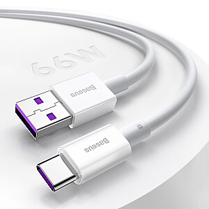 „Baseus Superior“ serijos kabelis iš USB į USB-C, 66 W, 2 m (baltas)