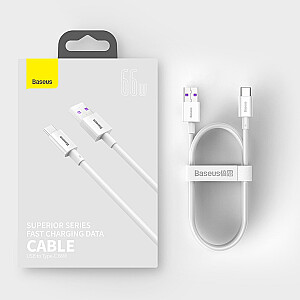 „Baseus Superior“ serijos kabelis iš USB į USB-C, 66 W, 2 m (baltas)