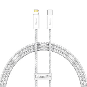 „Baseus“ dinaminis USB-C laidas skirtas „Lightning“, 23 W, 1 m (baltas)