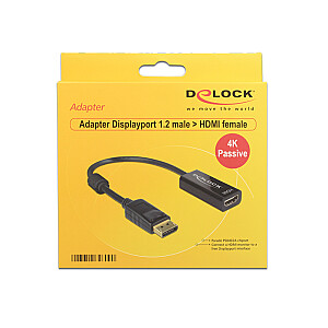 Адаптер видеокабеля DeLOCK 62609 0,2 м DisplayPort 1.2 HDMI Черный