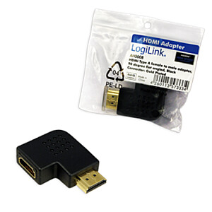 HDMI adapteris, AM į AF 90 laipsnių plokščiu kampu Logilink