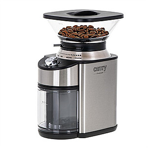 Camry kavos malūnėlis CR 4443 200 W, Kavos pupelių talpa 230 g, Puodelių skaičius 12 talpykloje vnt., Inox