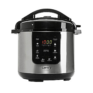 Camry CR 6409 Multicooker 6L 1000W juoda, nerūdijantis plienas