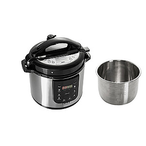 Camry CR 6409 Multicooker 6L 1000W juoda, nerūdijantis plienas